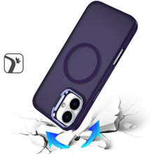 For iPhone 16 6.1inch Case Magnetic Circle w/ Camera Lens Stand + Tempered Glass