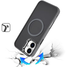 For iPhone 16 6.1inch Case Magnetic Circle w/ Camera Lens Stand + Tempered Glass