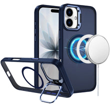 For iPhone 17 Case Magnetic Circle with Metallic Lens Stand + Tempered Glass