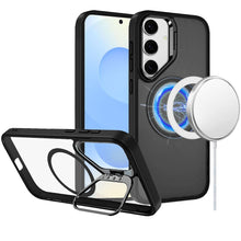 For Samsung S25/S24 Case Magnetic Circle with Camera Lens Stand + Tempered Glass