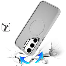 For Samsung S25/S24 Case Magnetic Circle with Camera Lens Stand + Tempered Glass