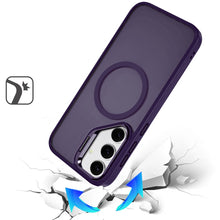 For Samsung S25/S24 Case Magnetic Circle with Camera Lens Stand + Tempered Glass