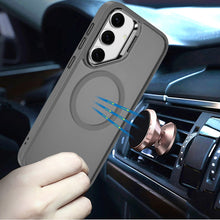 For Samsung S25/S24 Case Magnetic Circle with Camera Lens Stand + Tempered Glass