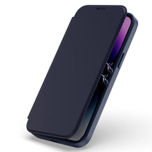 For iPhone 15 Case Bank Card Flap Folio Cover Magnetic Circle + 2 Tempered Glass