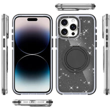 For iPhone 14 PRO MAX 6.7 in. Case Magnetic Circle Metal Stand Full Glitter