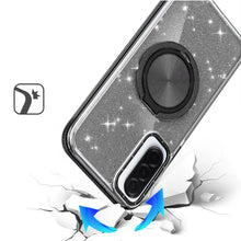 For Samsung A17 5G Case Magnetic Circle Stand Full Glitter + Tempered Glass