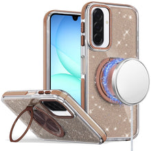 For Samsung A17 5G Case Magnetic Circle Stand Full Glitter + Tempered Glass