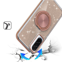 For Samsung A17 5G Case Magnetic Circle Stand Full Glitter + Tempered Glass