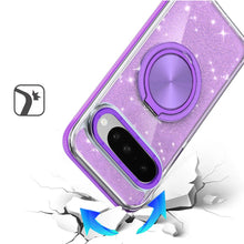 For Google Pixel 10/10 Pro Case Magnetic Circle Stand Glitter + Tempered Glass