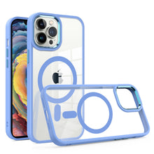 For iPhone 13/14 Case Thick Magnetic Circle with Metal Buttons + Tempered Glass