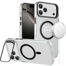 For iPhone 17 PRO Case Metallic Camera Stand w/ Magnetic Circle + Tempered Glass