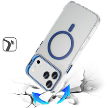 For iPhone 17 PRO Case Metallic Camera Stand w/ Magnetic Circle + Tempered Glass