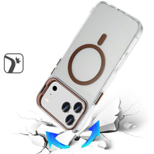 For iPhone 17 PRO Case Metallic Camera Stand w/ Magnetic Circle + Tempered Glass
