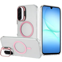For Samsung A17 5G Case Metallic Camera Stand Magnetic Circle + Tempered Glass