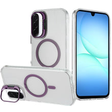 For Samsung A17 5G Case Metallic Camera Stand Magnetic Circle + Tempered Glass