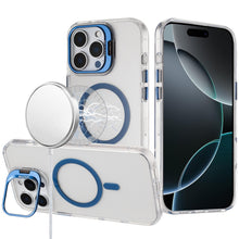 For iPhone 16 PRO MAX Case Metallic Camera Stand Magnetic Circle +Tempered Glass