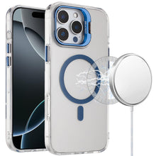 For iPhone 16 PRO MAX Case Metallic Camera Stand Magnetic Circle +Tempered Glass