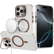 For iPhone 16 PRO MAX Case Metallic Camera Stand Magnetic Circle +Tempered Glass