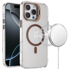 For iPhone 16 PRO MAX Case Metallic Camera Stand Magnetic Circle +Tempered Glass