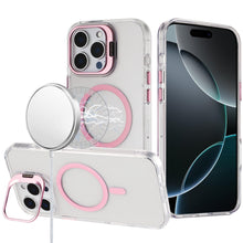 For iPhone 16 PRO MAX Case Metallic Camera Stand Magnetic Circle +Tempered Glass