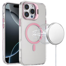For iPhone 16 PRO MAX Case Metallic Camera Stand Magnetic Circle +Tempered Glass