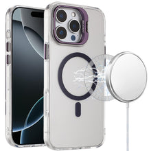 For iPhone 16 PRO MAX Case Metallic Camera Stand Magnetic Circle +Tempered Glass