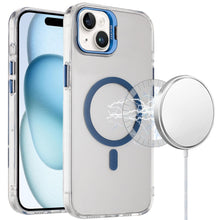 For iPhone 15 Case Metallic Camera Stand with Magnetic Circle + 2 Tempered Glass