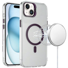 For iPhone 15 Case Metallic Camera Stand with Magnetic Circle + 2 Tempered Glass