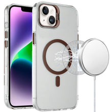 For iPhone 13/14 Case Metallic Camera Stand Magnetic Circle + Tempered Glass