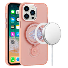 For iPhone 11 Pro Max Case Frosted Magnetic Ring 360 Stand + Tempered Glass