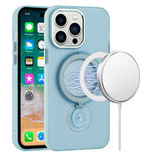 For iPhone 12 Pro Max Case Frosted Magnetic Ring 360 Stand + Tempered Glass