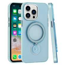 For iPhone 11 Pro Max Case Frosted Magnetic Ring 360 Stand + Tempered Glass