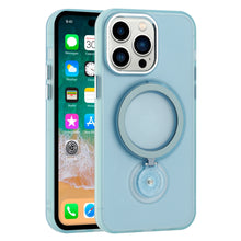 For iPhone 12 Pro Max Case Frosted Magnetic Ring 360 Stand + Tempered Glass