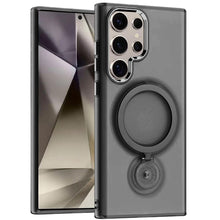 For Samsung S25 Ultra Case Magnetic Circle Ring 360 degree Stand +Tempered Glass