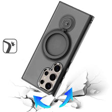 For Samsung S25 Ultra Case Magnetic Circle Ring 360 degree Stand +Tempered Glass