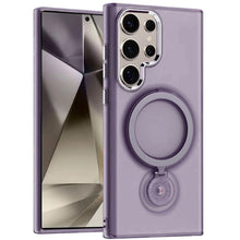 For Samsung S25 Ultra Case Magnetic Circle Ring 360 degree Stand +Tempered Glass