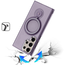 For Samsung S25 Ultra Case Magnetic Circle Ring 360 degree Stand +Tempered Glass