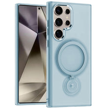 For Samsung S25 Ultra Case Magnetic Circle Ring 360 degree Stand +Tempered Glass