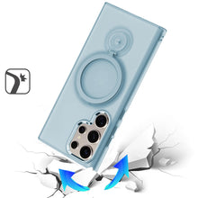 For Samsung S25 Ultra Case Magnetic Circle Ring 360 degree Stand +Tempered Glass