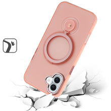 For iPhone 16 6.1inch Case Magnetic Circle Ring 360 degree Stand +Tempered Glass