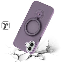 For iPhone 16 6.1inch Case Magnetic Circle Ring 360 degree Stand +Tempered Glass