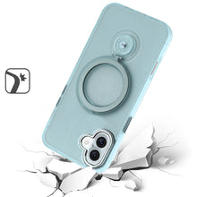 For iPhone 16 6.1inch Case Magnetic Circle Ring 360 degree Stand +Tempered Glass