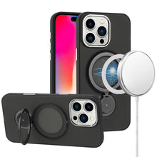 For iPhone 16 Pro 6.3in Case Magnetic Circle 360 degree Stand +Tempered Glass