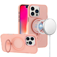 For iPhone 16 Pro 6.3in Case Magnetic Circle 360 degree Stand +Tempered Glass