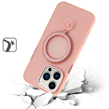 For iPhone 16 Pro 6.3in Case Magnetic Circle 360 degree Stand +Tempered Glass