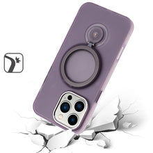 For iPhone 16 Pro 6.3in Case Magnetic Circle 360 degree Stand +Tempered Glass