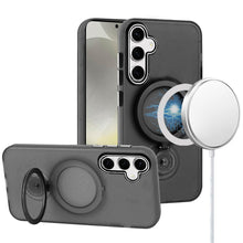 For Samsung S25/S24 Case Magnetic Circle Ring 360 degree Stand + Tempered Glass