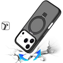 For iPhone 17 PRO Case Metal Circle Ring Stand Rugged Magnetic + Tempered Glass