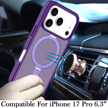 For iPhone 17 Pro Max Case Metal Circle Ring Stand Rugged Cover + Tempered Glass