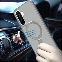 For Samsung A17 5G Case Metal Circle Ring Stand Rugged Cover + Tempered Glass